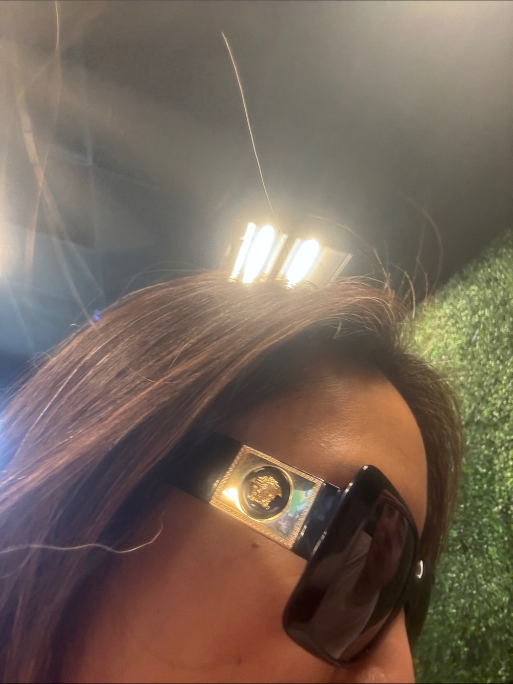 Versace Black Sunglasses with Gold Medallion Temple